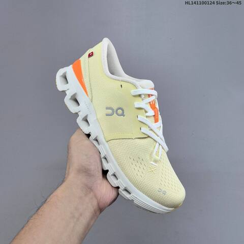 On Cloud X 4 Pale Yellow White Orange EU 36-45 Running Shoe Running Sneakers - Unisex (BS-69700)