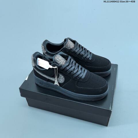 Nike Air Force 1 07 Black Silver EU 36-45 Sneaker - Unisex (BS-60792)