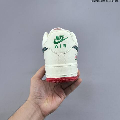 Nike Air Force 1 07 LV8 Off White Dark Green Red EU 36-45 Skate Shoe - Unisex (BS-61560)