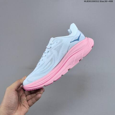 HOKA ONE ONE Clifton 10 Light Blue Pink Green EU 36-40 Running Shoe Running Sneakers - Unisex (BS-69382)