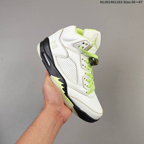 Air Jordan 5 Retro Luminous Green And Sail AIR JORDAN 5 Aj5 Lifestyle (BS-67559)