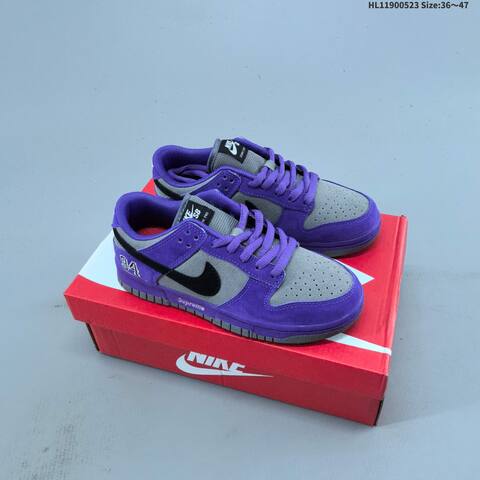 Nike SB Dunk Low Pro Supreme 94 Purple Grey Black EU 36-47 Skate Shoe - Unisex (BS-60178)