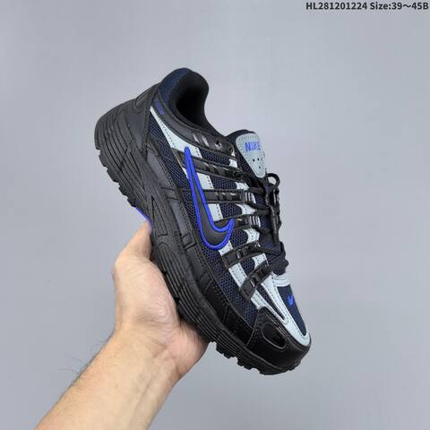 Nike P-6000 Black Silver White Blue EU 39-45 Running Shoe - Unisex (BS-62484)
