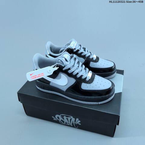 Nike Air Force 1 07 Black Grey White Burgundy Gold EU 36-45 Sneaker - Unisex (BS-61214)