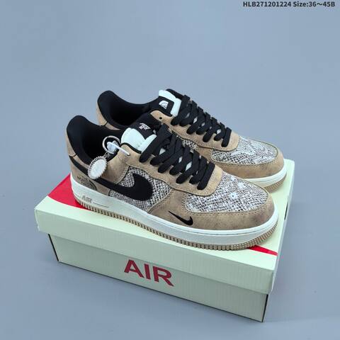 Nike Air Force 1 07 Low Khaki Black White Brown EU 36-45 Sneaker - Unisex (BS-62482)