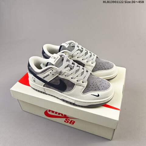 Nike SB Dunk Low White Black Grey Navy EU 36-45 Skate Shoe - Unisex (BS-63296)