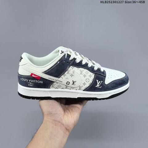 Nike Dunk SB Low Louis Vuitton Off White Dark Navy Grey EU 36-45 Skate Shoe - Unisex (BS-62383)