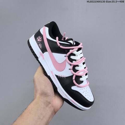 Nike Dunk Low Retro DIY White Black Light Pink EU 35 5-40 Skate Shoe - Unisex (BS-61644)