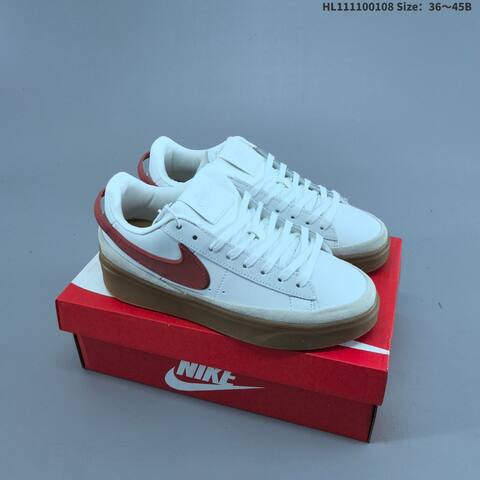 Nike Blazer Phantom Low White Red Brown EU 36-45 Skate Shoe - Unisex (BS-62132)