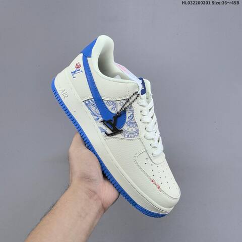 Nike Air Force 1 07 LV8 BK1916-009 Off White Royal Blue EU 36-45 Sneaker - Unisex (BS-61594)
