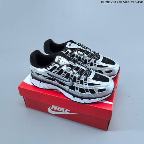 Nike P-6000 Black Silver White EU 39-45 Running Shoe - Unisex (BS-62307)