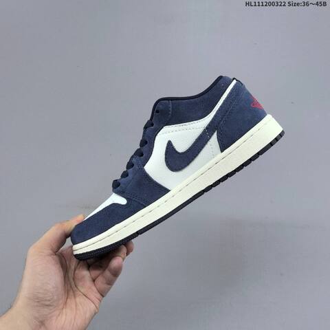 Air Jordan 1 Low Obsidian Suede AIR JORDAN 1 Aj1 Lifestyle (BS-66465)