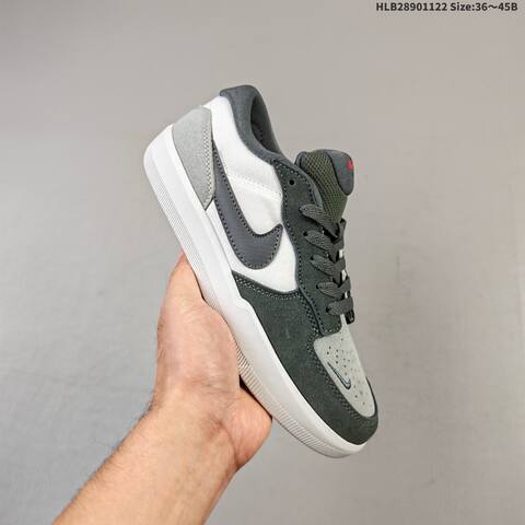 Nike SB Force 58 Dark Grey Light Grey White Red EU 36-45 Skate Shoe - Unisex (BS-63239)