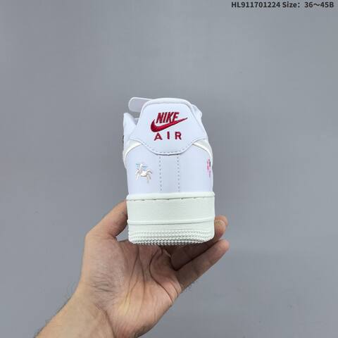Nike Air Force 1 07 Low White Sail Red Multicolor EU 36-45 Sneaker - Unisex (BS-62495)