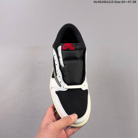 Travis Scott x Air Jordan 1 Low Medium Olive 5 0 AIR JORDAN 1 Aj1 Lifestyle (BS-67431)