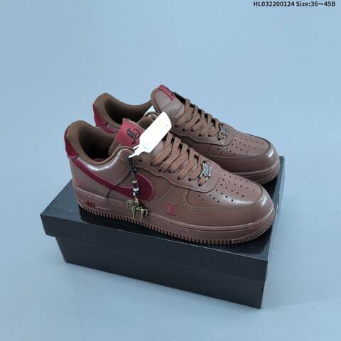 Nike Air Force 1 Low Beige Grey Dark Grey Blue Red EU 36-45 Skate Shoe - Unisex (BS-61777)