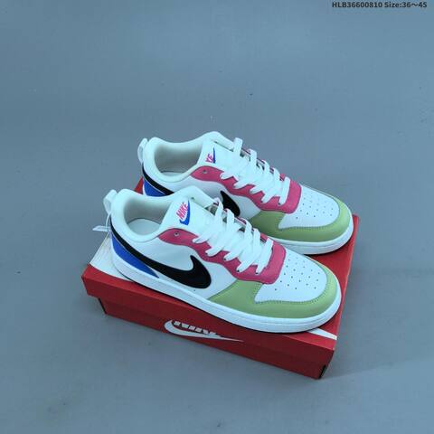 Nike Court Borough Low 2 GS White Light Blue Black Orange EU 36-45 Skate Shoe - Unisex (BS-59886)