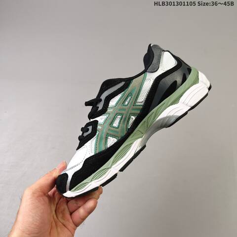 ASICS GEL NYC White Black Green Silver EU 36-45 Running Shoe Running Sneakers - Unisex (BS-69319)