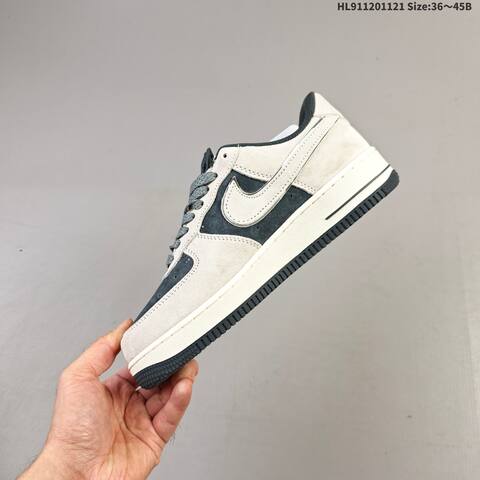 Nike Air Force 1 Low Light Grey Dark Grey Off White EU 36-45 Sneaker - Unisex (BS-63351)