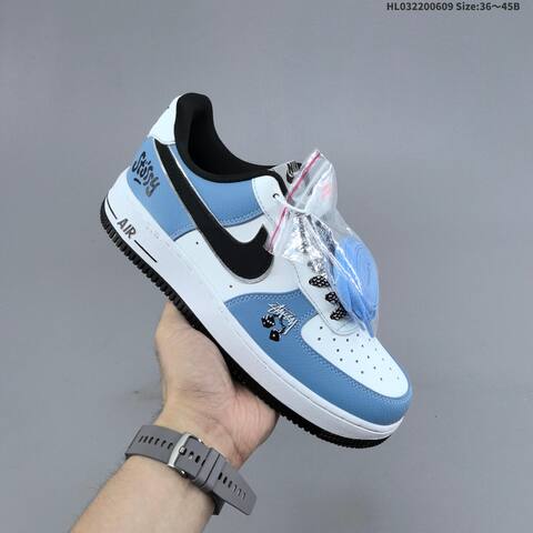 Nike Air Force 1 07 LV8 White Black Blue EU 36-45 Sneaker - Unisex (BS-59942)