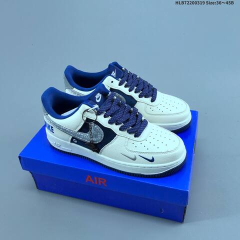 Nike Air Force 1 07 LV8 Off White Light Blue Yellow EU 36-45 Sneaker - Unisex (BS-61259)