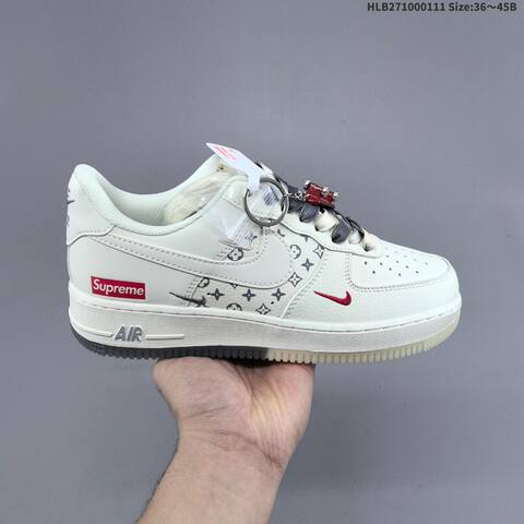 Nike Air Force 1 07 LV8 White Grey Black Red EU 36-45 Sneaker - Unisex (BS-62063)