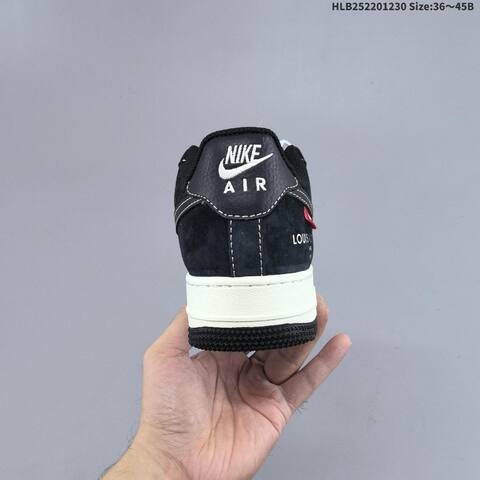 Nike Air Force 1 07 LV8 Black Off White Orange Red EU 36-45 Sneaker - Unisex (BS-62313)