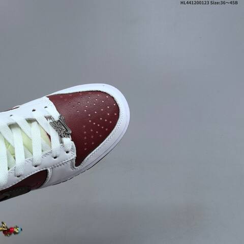Nike SB Dunk Low White Burgundy Brown Pale Yellow EU 36-45 Skate Shoe - Unisex (BS-61809)