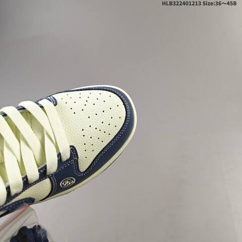 Nike SB Dunk Low Retro DIY Stussy Sail Navy Blue White EU 36-45 Skate Shoe - Unisex (BS-62720)