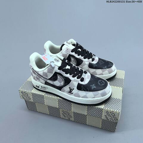 Nike Air Force 1 07 LV8 White Brown Yellow EU 36-45 Skate Shoe - Unisex (BS-61618)