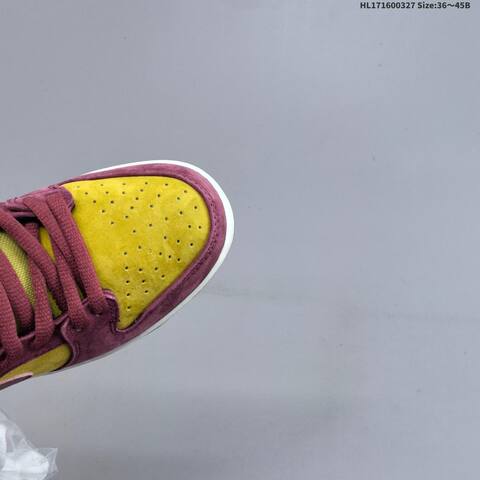 Nike SB Dunk Low Pro Burgundy Yellow Sail Black EU 36-45 Skate Shoe - Unisex (BS-61097)