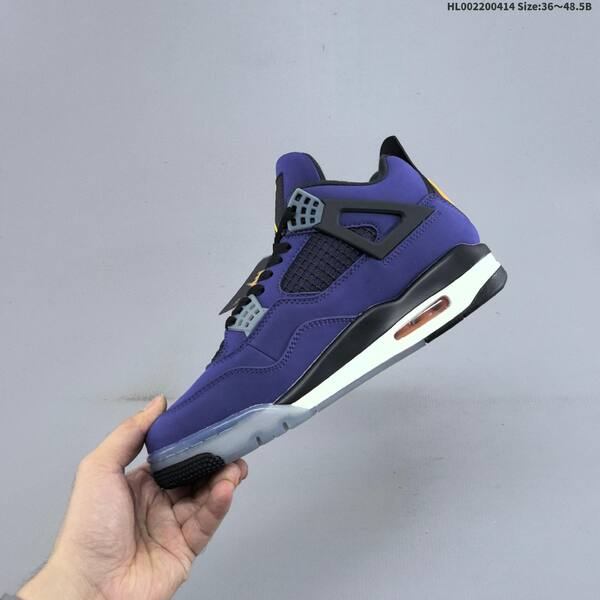 Jordan Air Jordan 4 Retro OG purple/black/grey/yellow 36~48.5 basketball