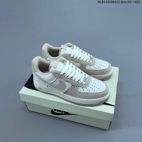 Nike Air Force 1 07 Low Black Tan Brown Beige EU 36-45 Sneaker - Unisex (BS-60842)