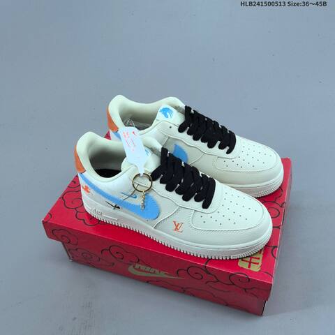 Nike Air Force 1 07 LV8 Dark Grey Orange EU 36-45 Sneaker - Unisex (BS-60351)
