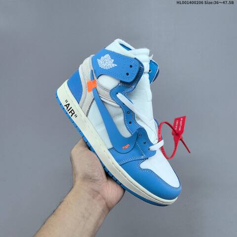 OFF-WHITE x Air Jordan 1 Retro High White The The OG AIR JORDAN 1 Aj1 Lifestyle (BS-66676)