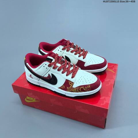 Nike SB Dunk Low Retro DIY White Navy Red Black EU 36-45 Skate Shoe - Unisex (BS-61975)