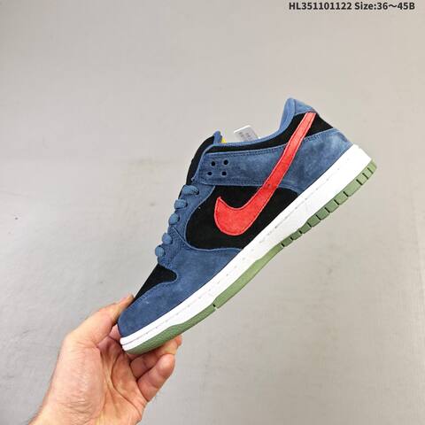 Nike SB Dunk Low Black Blue Red White Olive EU 36-45 Skate Shoe - Unisex (BS-63256)