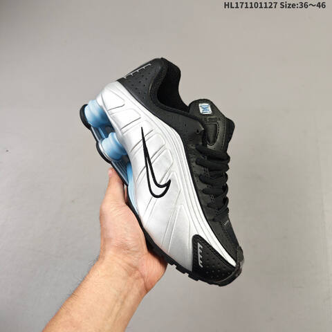 Nike Shox R4 Black White Light Blue EU 36-46 Running Shoe - Unisex (BS-63022)