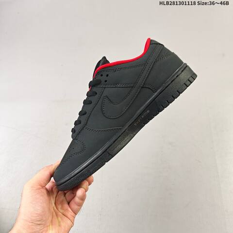 Nike SB Dunk Low Pro Black Red White EU 36-46 Skate Shoe - Unisex (BS-63491)