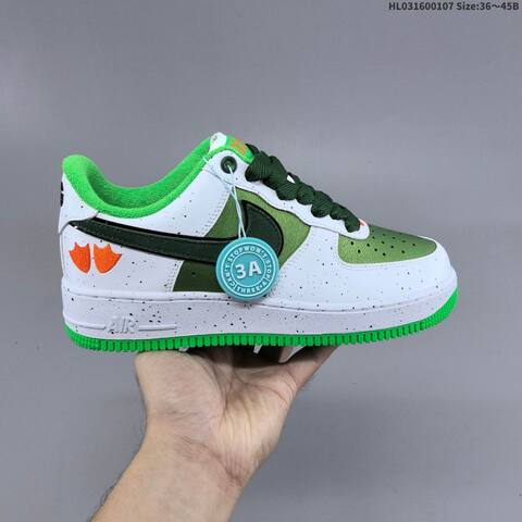 Nike Air Force 1 07 White Dark Green Bright Green Orange EU 36-45 Sneaker - Unisex (BS-62170)
