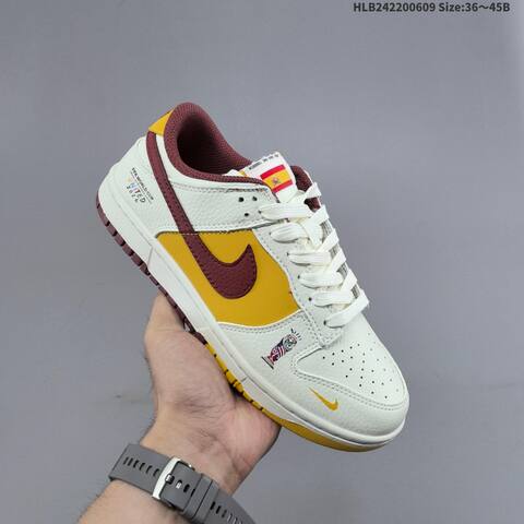 Nike Dunk SB Low FIFA World Cup 2026 Sail Yellow Burgundy White EU 36-45 Skate Shoe - Unisex (BS-59935)