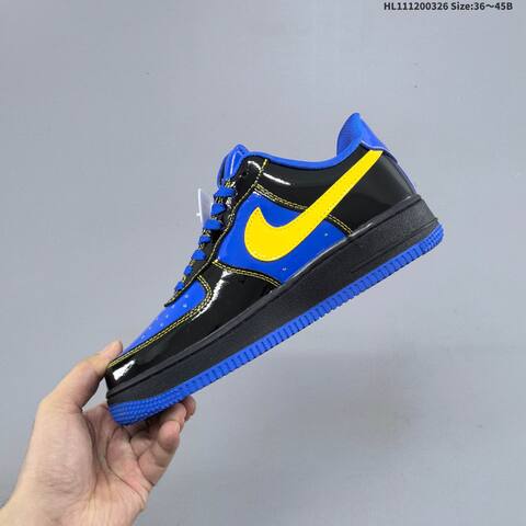 Nike Air Force 1 07 Black Blue Yellow EU 36-45 Sneaker - Unisex (BS-61125)