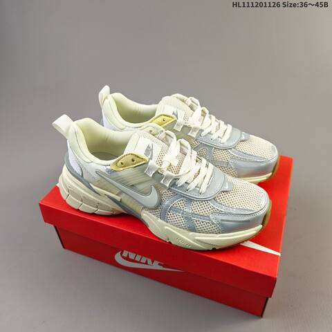 Nike V2K Run Off White Silver Pale Yellow Gum Brown EU 36-45 Running Shoe - Unisex (BS-63040)