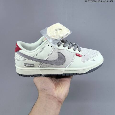 Nike Dunk SB Low Supreme Off White Grey Red Navy EU 36-45 Skate Shoe - Unisex (BS-62088)
