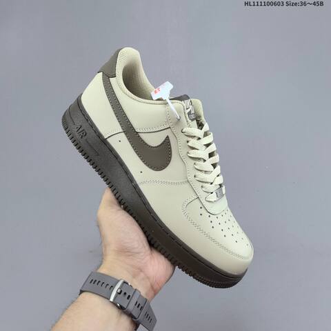 Nike Air Force 1 07 Beige Dark Brown EU 36-45 Skate Shoe - Unisex (BS-59988)