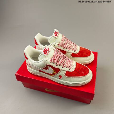 Nike Air Force 1 07 LV8 Off White Red Yellow EU 36-45 Sneaker - Unisex (BS-62734)