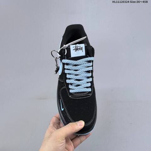Nike Air Force 1 07 Black Light Blue White EU 36-45 Sneaker - Unisex (BS-61141)