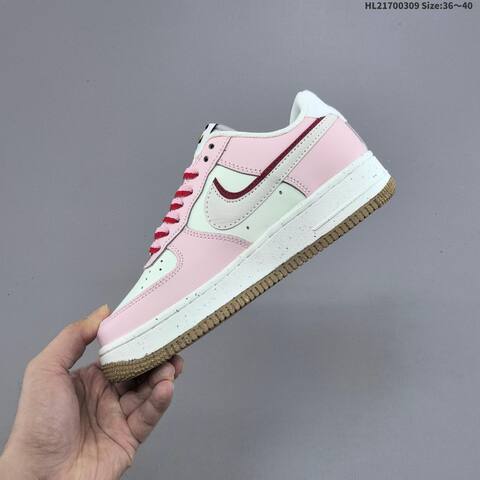 Nike Air Force 1 07 Low Pink White Red Brown EU 36-40 Sneaker - Unisex (BS-61406)
