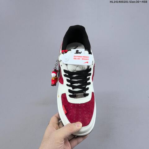 Nike Air Force 1 Low White Red Black Gold EU 36-45 Sneaker - Unisex (BS-61597)