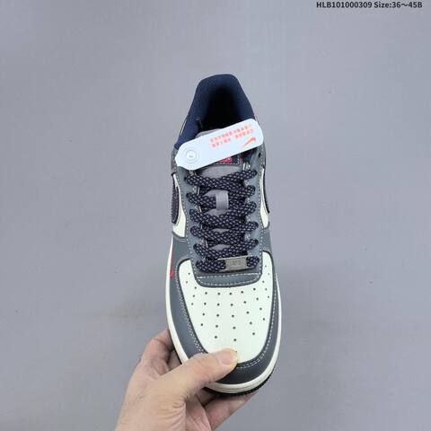 Nike Air Force 1 07 Grey Navy Off White Red EU 36-45 Sneaker - Unisex (BS-61404)